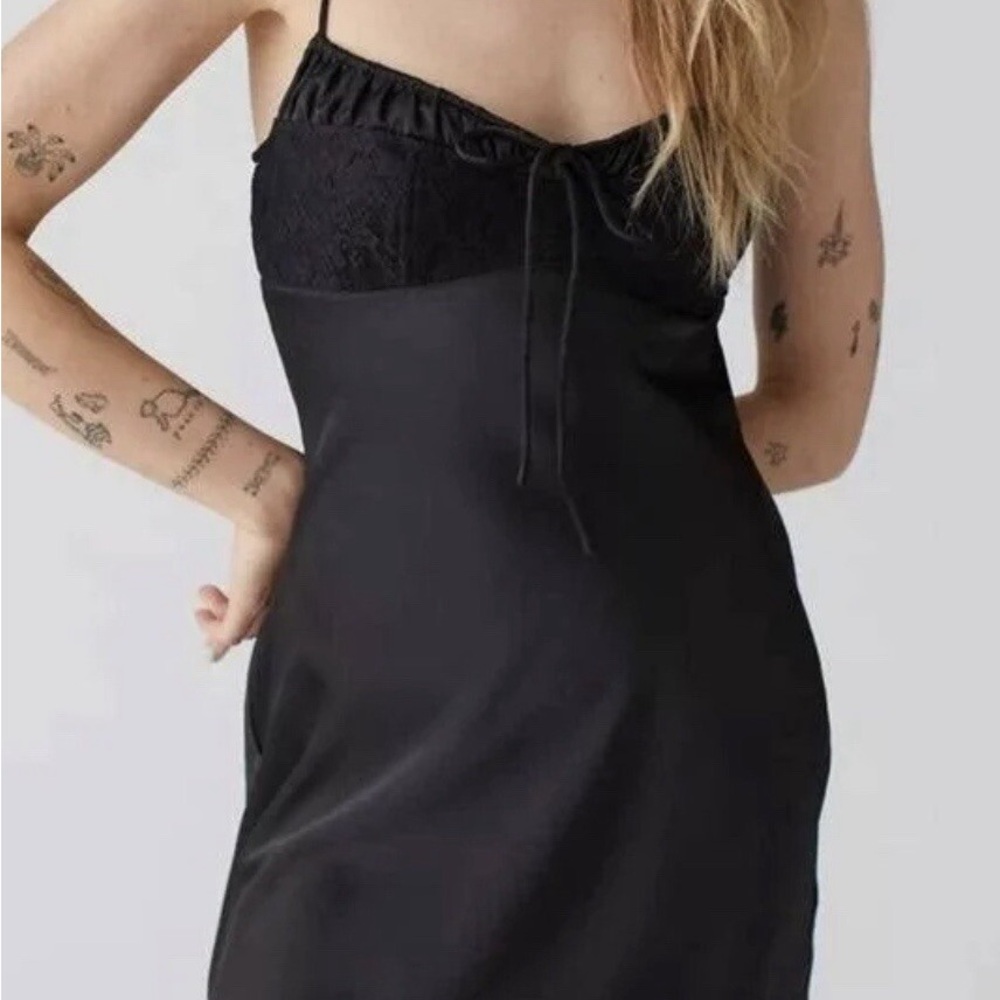 Urban Outfitters Black Lace Detail Chemise